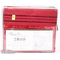 BAMBOO HOME LUXURY 4PC RED SHEET SET 2800