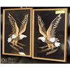 Image 1 : PAIR OF EAGLES IN SHADOW BOX FRAMES 12"X18"