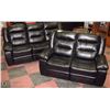 Image 1 : BLACK LEATHERETTE RELCINING 83" SOFA