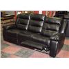 Image 3 : BLACK LEATHERETTE RELCINING 83" SOFA