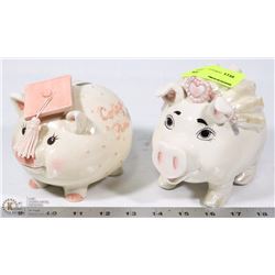 PAIR OF PIGGY BANKS