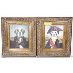 LOT OF 2 FRAMED OLD WORLD ANIMAL PORTRAITS.