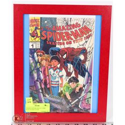 FRAMED SPIDER-MAN #1 COMIC WITH OILERS COVER