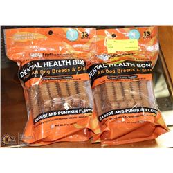 TWO BAGS OF DOG TREATS ON CHOICE: PUMPKIN