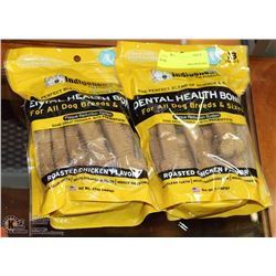 TWO BAGS OF DOG TREATS ON CHOICE: ROASTED CHICKEN
