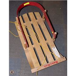 WOOD SLEIGH WITH BABY REST