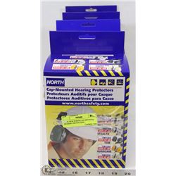 FOUR NEW NORTH CAP-MOUNTED HEARING PROTECTION