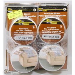 BUNDLE OF 4 PACKS FURNITURE SLIDERS,32 TOTAL