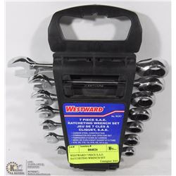 WESTWARD 7 PIECE S.A.E. RATCHETING WRENCH SET