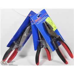LOT OF 3 WESTWARD 8" HI-LEVERAGE LINESMAN PLIERS