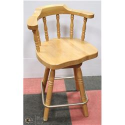 OAK SWIVEL BAR STOOL
