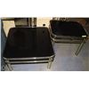 Image 1 : BRASS AND BLACK GLASS COFFEE TABLE WITH MATCHING