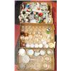 Image 1 : 22) BOX OF ASSORTED ORNAMENTS, 7 SETS OF CREAM &