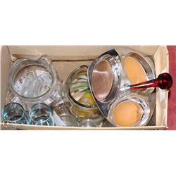 20) LOT OF 18 ASSORTED GLASSES SOME ETCHED, SOME