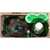 Image 1 : 30) ASSORTMENT OF GREEN DEPRESSION GLASS INCL