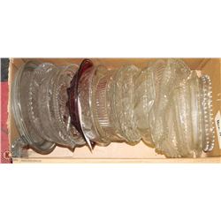 19) ASSORTMENT OF 19 CRYSTAL DEPRESSION DISHES,