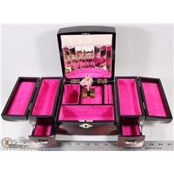 VINTAGE JAPANESE JEWELLRY BOX BALLERINA BLACK/RED