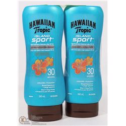 TWO 240ML HAWAIIAN TROPIC SPORT PERFORMANCE 30 SPF