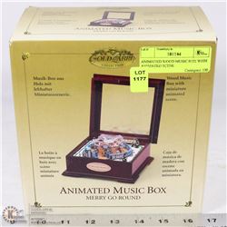 ANIMATED WOOD MUSIC BOX WITH ANIMATED SCENE