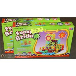 BUNDLE OF 2 NEW 81 PC  FUNNY BRICKS,BATTERY