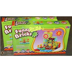 BUNDLE OF 2 NEW 81 PC  FUNNY BRICKS,BATTERY