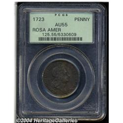 1723[PENNY] Rosa Americana Penny AU55 PCGS.