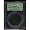 Image 1 : 1795[1/2P] Washington Grate Halfpenny, Large Buttons, Reeded Edge MS62 Brown PCGS.