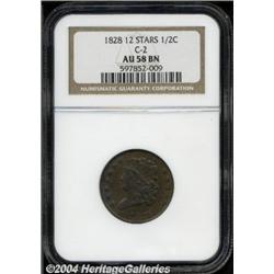 1828[1/2 C] 12 Stars AU58 NGC.