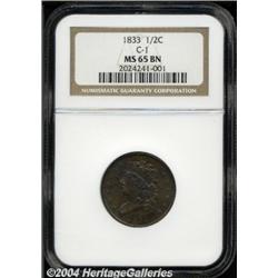 1833[1/2 C] MS65 Brown NGC.