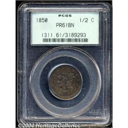 1850[1/2 C] PR61 Brown PCGS.