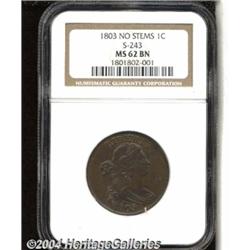 1803[1C] No Stems MS62 Brown NGC.