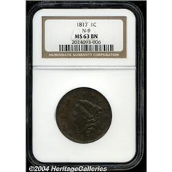 1817[1C] 13 Stars MS63 Brown NGC.