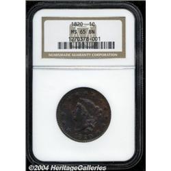 1820[1C] Large Date MS65 Brown NGC.