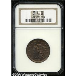 1838[1C] MS66 Red and Brown NGC.