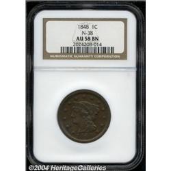 1848[1C] AU58 NGC.