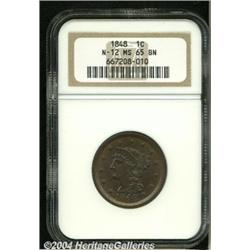 1848[1C] MS65 Brown NGC.
