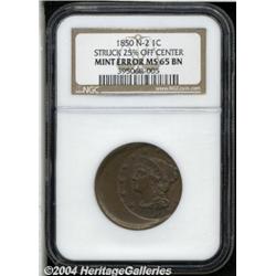 1850[1C]--Struck 25% Off Center--MS65 Brown NGC.
