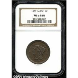 1857[1C] Large Date MS64 Brown NGC.