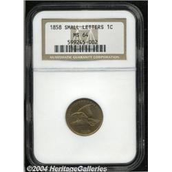 1858[1C] Small Letters MS64 NGC.