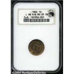1864[1C] L On Ribbon MS65 Red and Brown NGC. Eagle Eye Photo Seal.