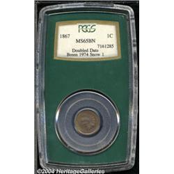 1867/67[1C] MS65 Brown PCGS.