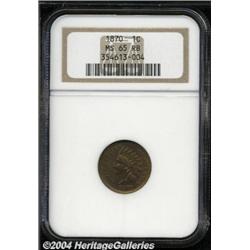 1870[1C] MS65 Red and Brown NGC.
