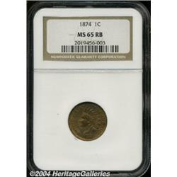 1874[1C] MS65 Red and Brown NGC.
