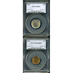 1907[1C] Cent MS64 Red PCGS,