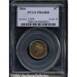 1866[1C] PR64 Red and Brown PCGS.