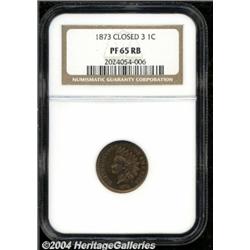 1873[1C] Closed 3 PR65 Red and Brown NGC.