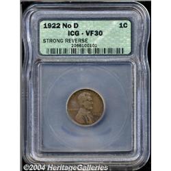 1922 No D[1C] Strong Reverse VF30 ICG.