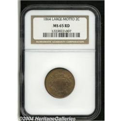 1864[2C] Large Motto MS65 Red NGC.