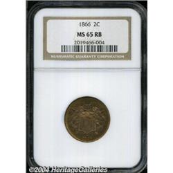 1866[2C] MS65 Red and Brown NGC.