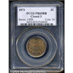 1873[2C] Closed 3 PR65 Red and Brown PCGS.